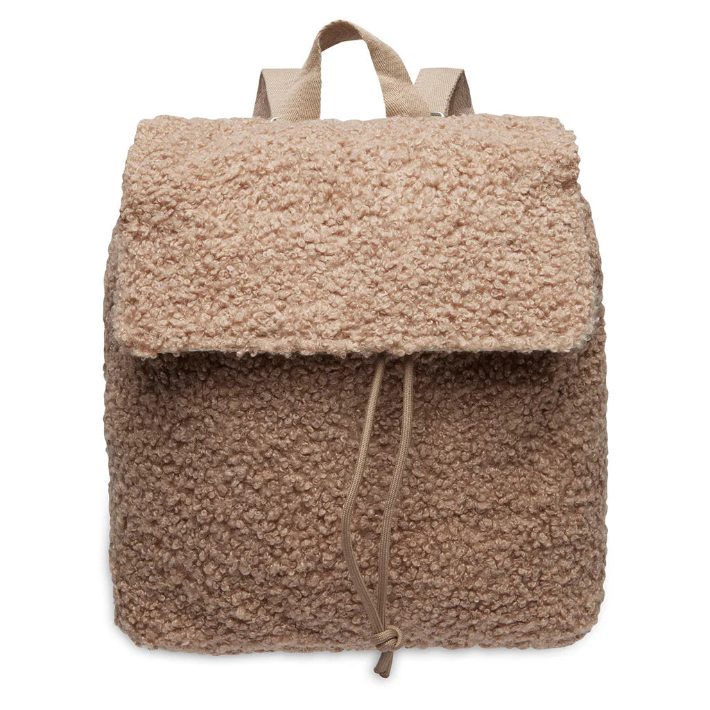 Bouclé kinderrugzak biscuit van Jollein – geborduurd met naam