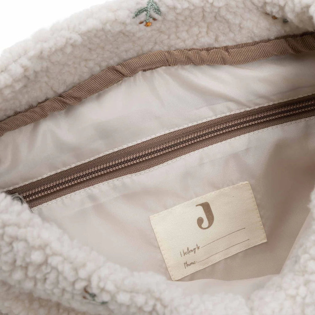 Binnenkant Jollein teddy rugzak Lovely – detail met ritsvak
